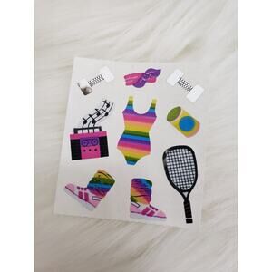 sandylion stickers 80s fitness gym workout athletic‎ Pearlized 1 MOD Vintage